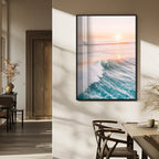 Pastel Ocean Wall Art, Serene Sea Waves, Tranquil Coastal Landscape Canvas Print