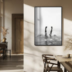 Black White Splash Wall Art | Framed Ocean Water Canvas