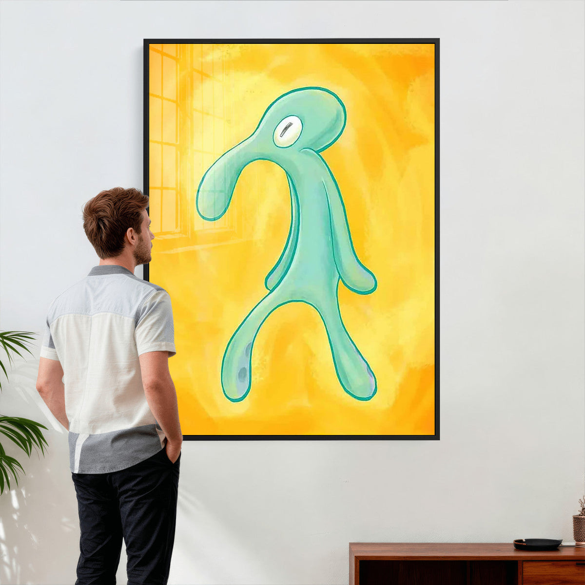 Squidward Tentacles Wall Art Canvas Print | Bold and Brash