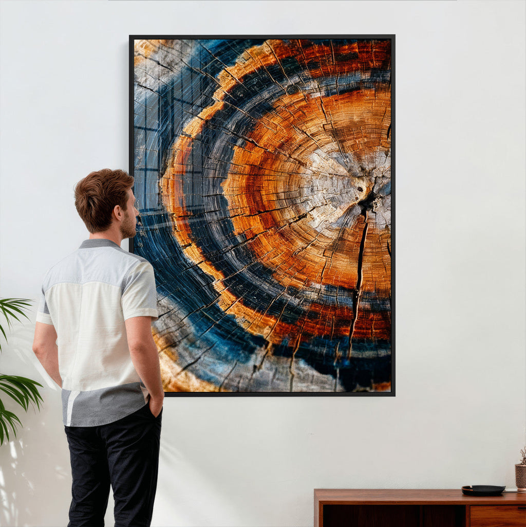 Abstract Wood Grain Canvas Print, Tree Ring Pattern Wall Art