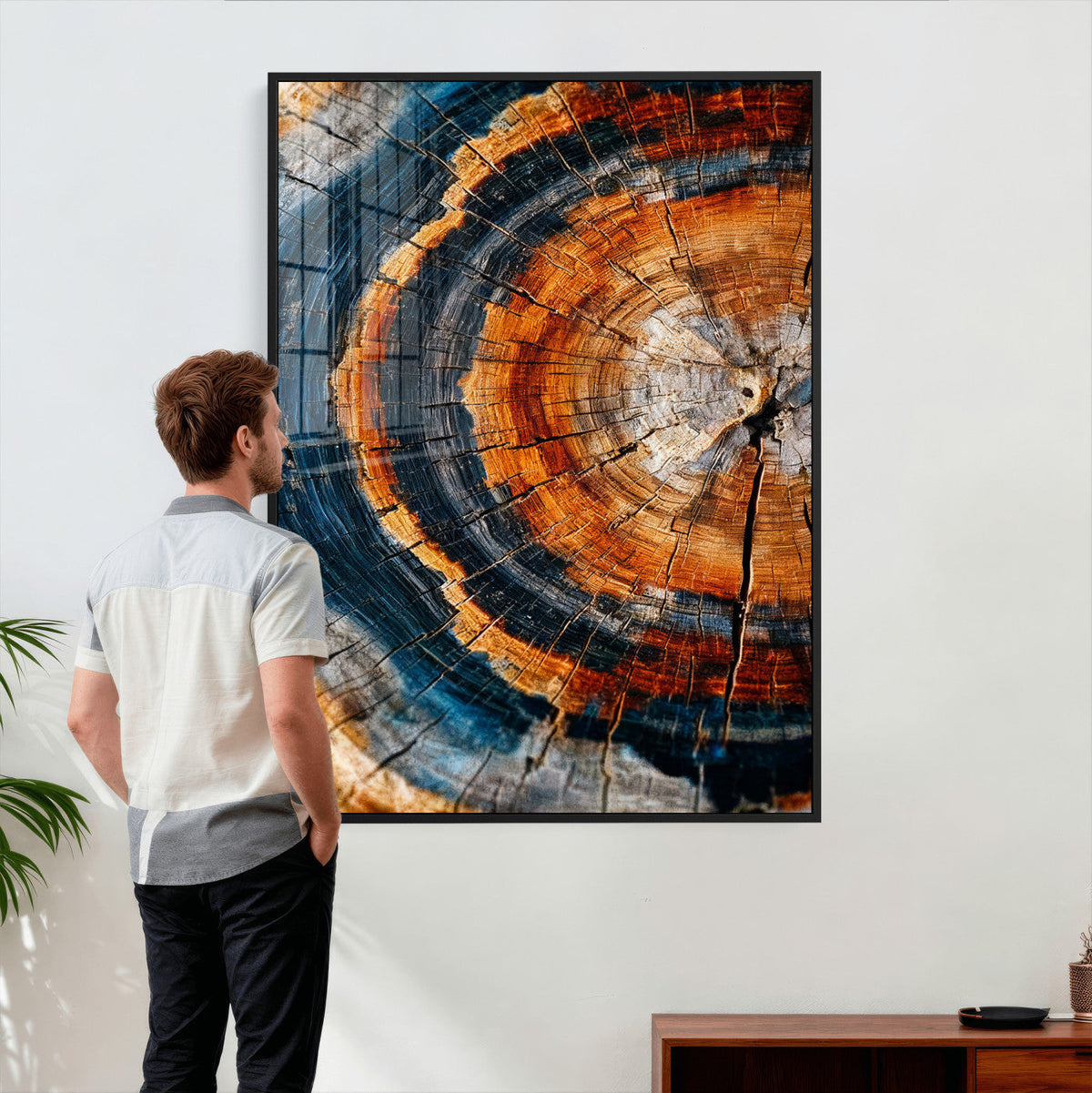 Abstract Wood Grain Canvas Print, Tree Ring Pattern Wall Art