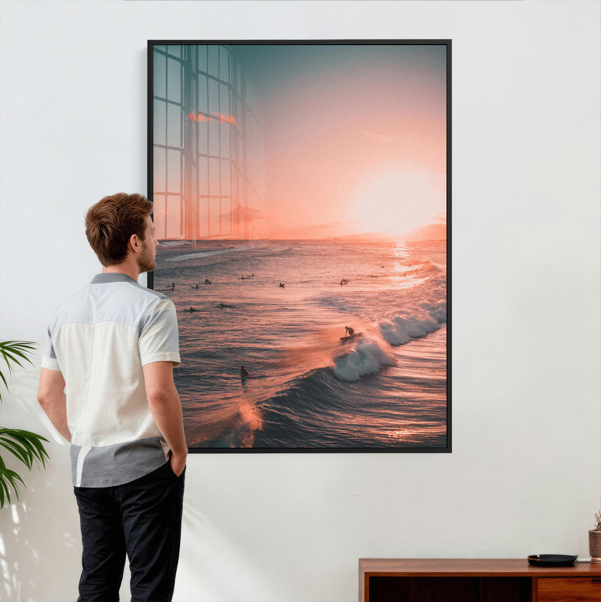Sunset Ocean Wall Art Canvas Print