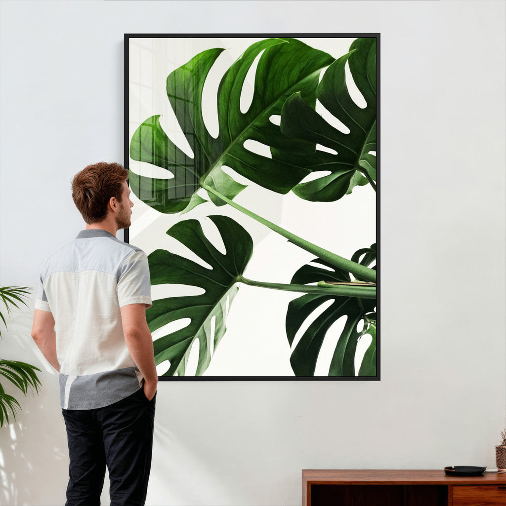 Abstract Teal Blue Wall Art Canvas Print, Modern Abstract Color Block