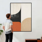 Geometric Abstract Wall Art Canvas Print, Orange Blue