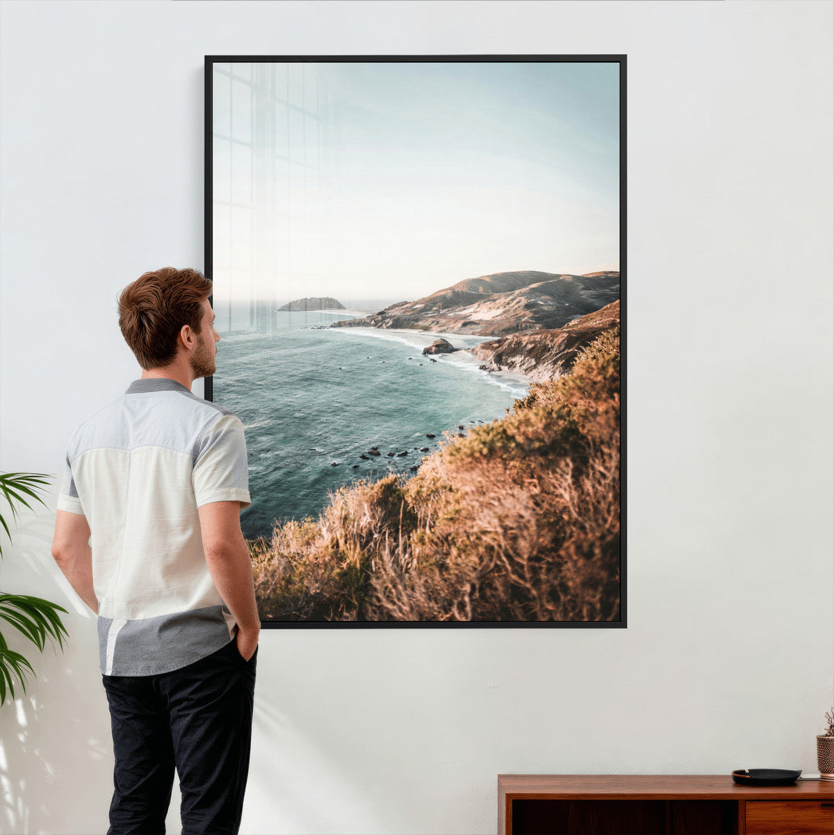 Coastal Cliffs Canvas Wall Art, Ocean Shoreline Photography