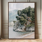 Beach Trees Wall Art Canvas Print, Framed Earthy Beachside Coastal Nature Art