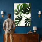 Abstract Teal Blue Wall Art Canvas Print, Modern Abstract Color Block