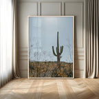 Saguaro Cactus Wall Art Canvas Print, Framed Desert Landscape Art, Southwestern Boho Decor