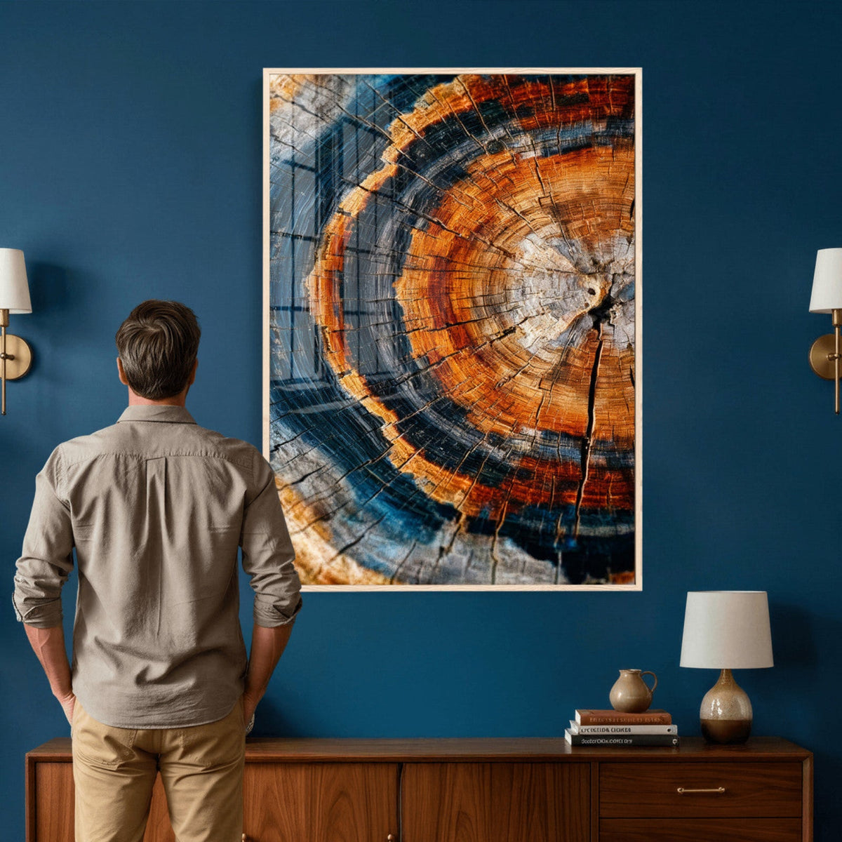 Abstract Wood Grain Canvas Print, Tree Ring Pattern Wall Art
