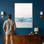 Ocean Wave Wall Art Canvas Print, Minimal Seascape