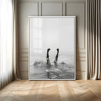 Black White Splash Wall Art | Framed Ocean Water Canvas