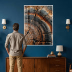Abstract Tree Rings Wall Art Canvas Print, Wood Grain Rings Artwork