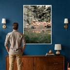 Flamingo Wall Art Canvas Print, Tropical Wildlife Scene