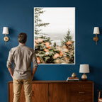 Fall Forest Wall Art Canvas Print | Soft Evergreen Woodland