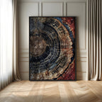 Tree Rings Wall Art Canvas Print | Framed Rustic Wood Grain