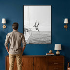 Ocean Dive Wall Art | Summer Splash Canvas Print, Waves and Sea