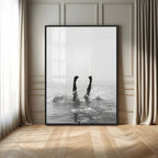 Black White Splash Wall Art | Framed Ocean Water Canvas
