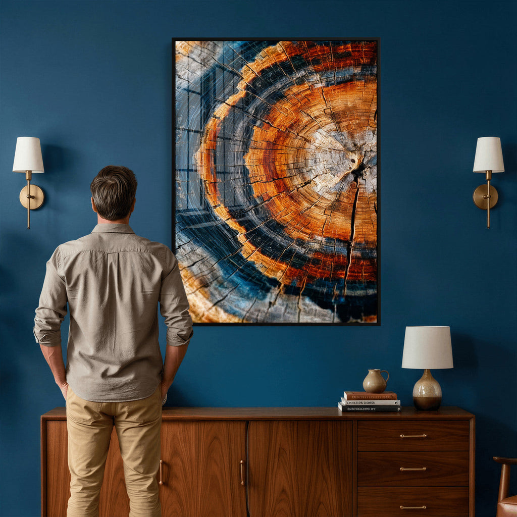 Abstract Wood Grain Canvas Print, Tree Ring Pattern Wall Art