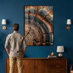 Abstract Tree Rings Wall Art Canvas Print, Wood Grain Rings Artwork