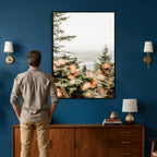 Fall Forest Wall Art Canvas Print | Soft Evergreen Woodland