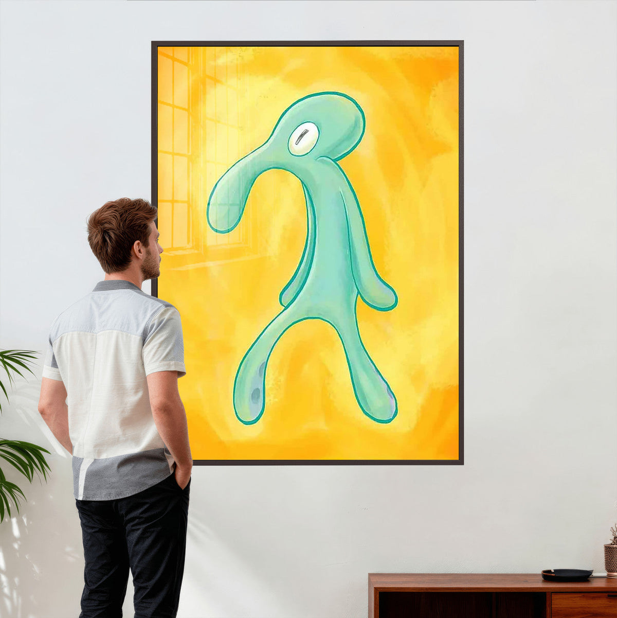 Squidward Tentacles Wall Art Canvas Print | Bold and Brash