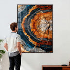 Abstract Wood Grain Canvas Print, Tree Ring Pattern Wall Art