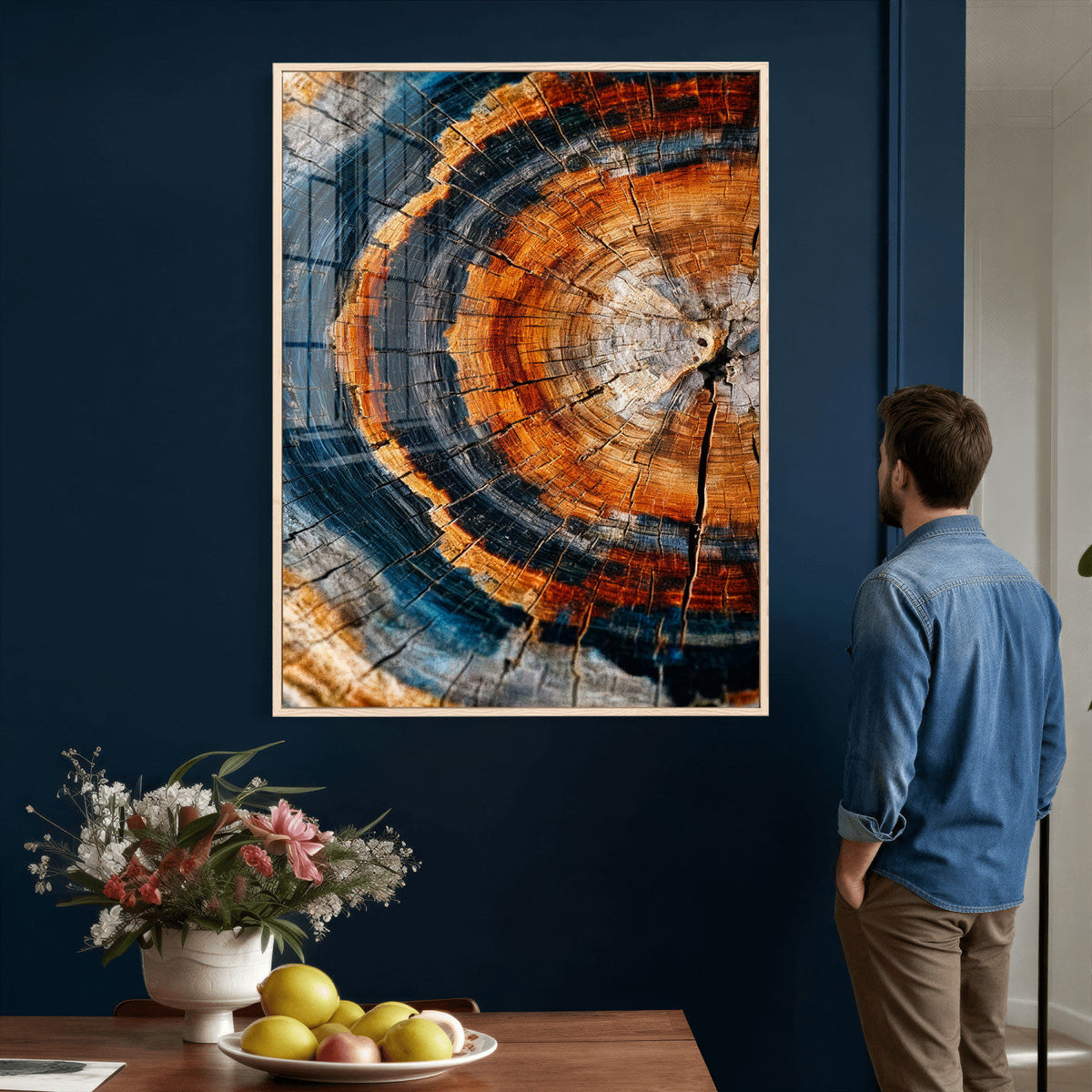 Abstract Wood Grain Canvas Print, Tree Ring Pattern Wall Art
