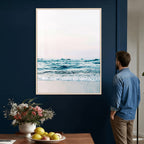 Ocean Wave Wall Art Canvas Print, Minimal Seascape