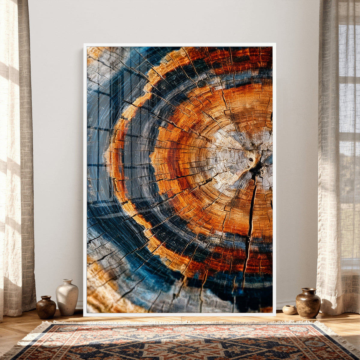 Abstract Wood Grain Canvas Print, Tree Ring Pattern Wall Art