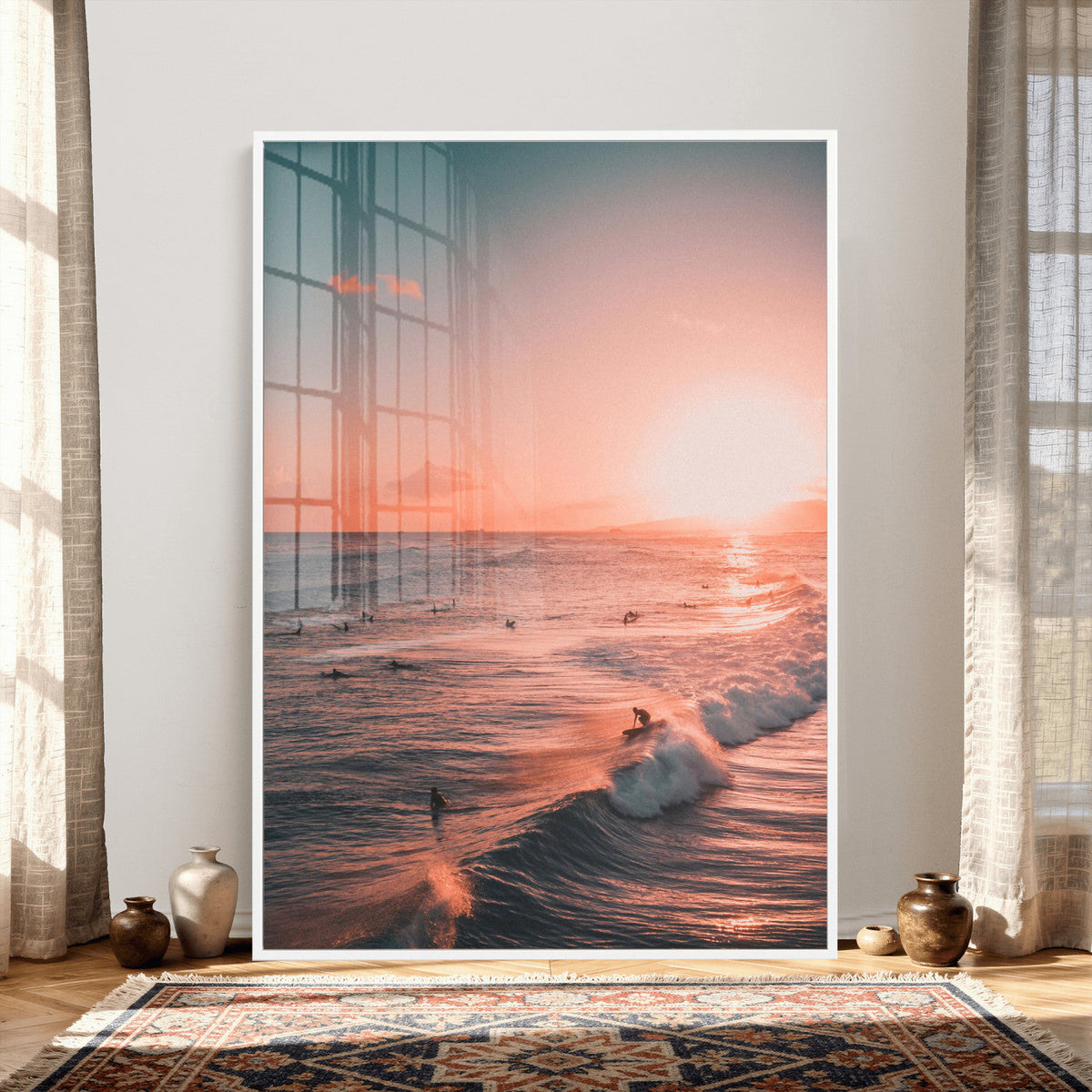 Sunset Ocean Wall Art Canvas Print