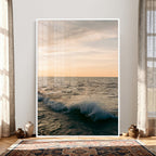 Ocean Wave Wall Art Canvas Print, Calm Coastal Nature Decor