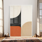 Geometric Abstract Wall Art Canvas Print, Orange Blue
