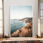 Coastal Cliffs Canvas Wall Art, Ocean Shoreline Photography