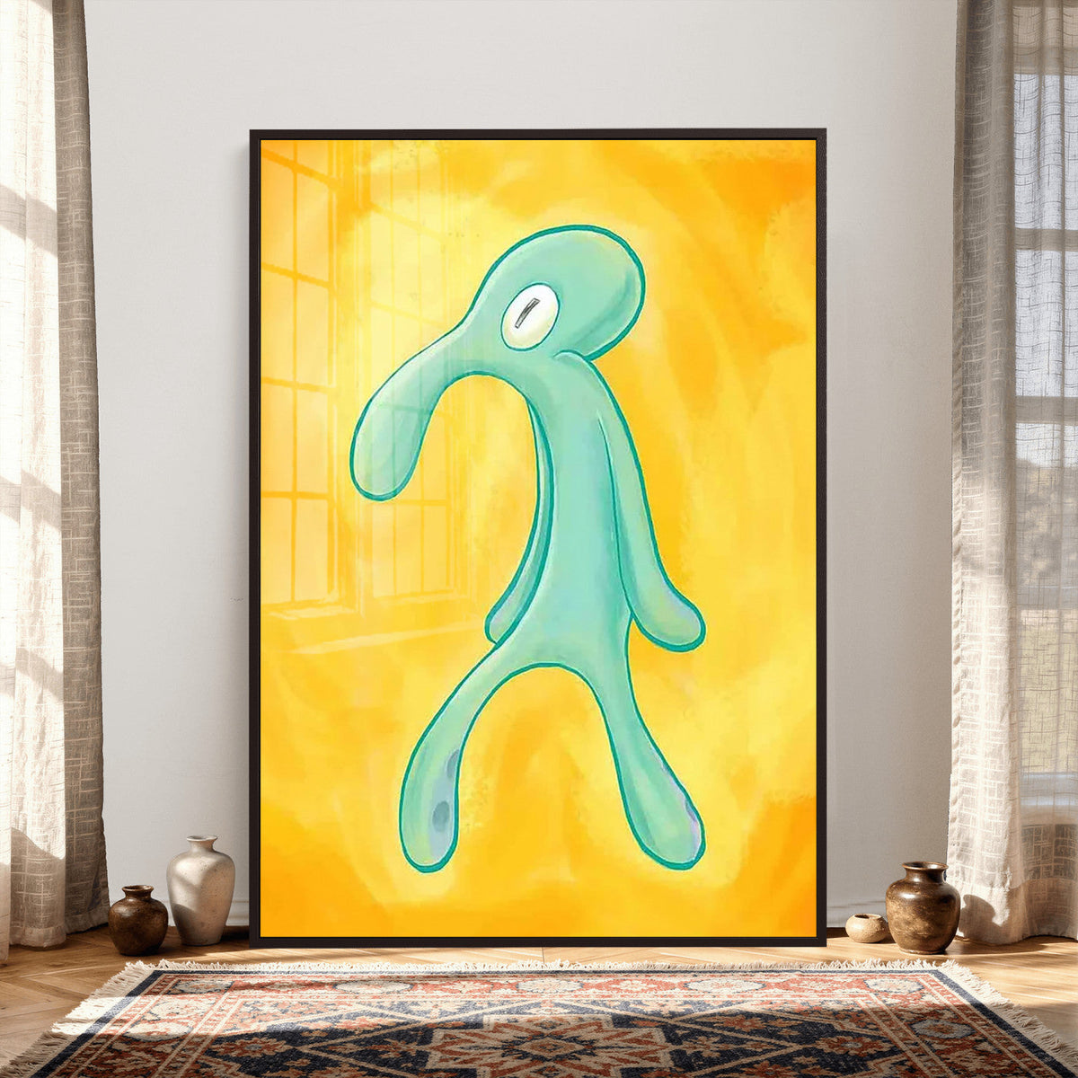 Squidward Tentacles Wall Art Canvas Print | Bold and Brash