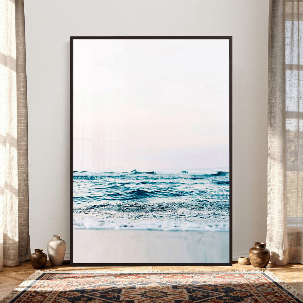 Ocean Wave Wall Art Canvas Print, Minimal Seascape