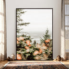 Fall Forest Wall Art Canvas Print | Soft Evergreen Woodland