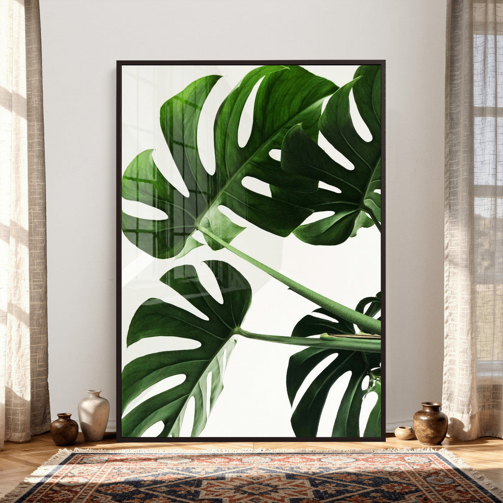 Abstract Teal Blue Wall Art Canvas Print, Modern Abstract Color Block