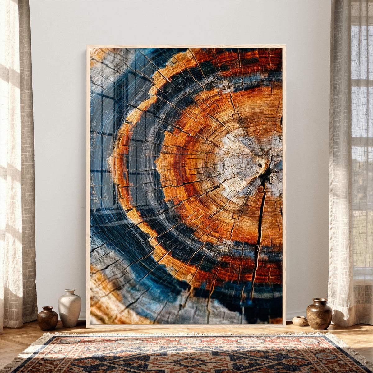 Abstract Wood Grain Canvas Print, Tree Ring Pattern Wall Art
