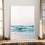 Ocean Wave Wall Art Canvas Print, Minimal Seascape
