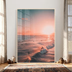 Sunset Ocean Wall Art Canvas Print