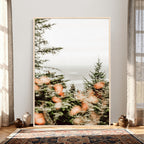 Fall Forest Wall Art Canvas Print | Soft Evergreen Woodland