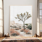 Joshua Tree Desert Wall Art Canvas Print, Minimal Southwest Landscape