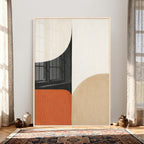 Geometric Abstract Wall Art Canvas Print, Orange Blue
