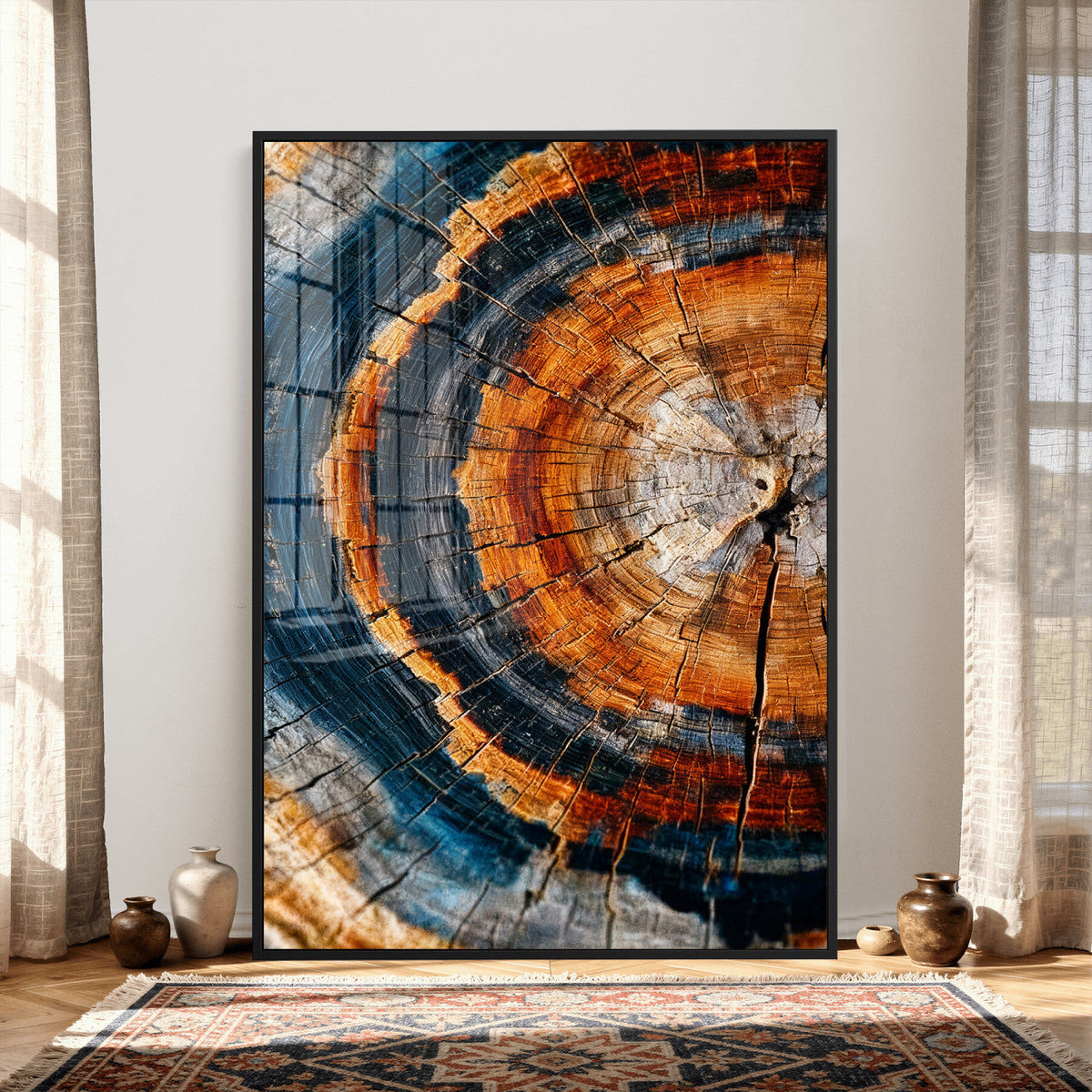 Abstract Wood Grain Canvas Print, Tree Ring Pattern Wall Art