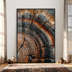 Abstract Tree Rings Wall Art Canvas Print, Wood Grain Rings Artwork