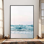 Ocean Wave Wall Art Canvas Print, Minimal Seascape