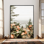 Fall Forest Wall Art Canvas Print | Soft Evergreen Woodland