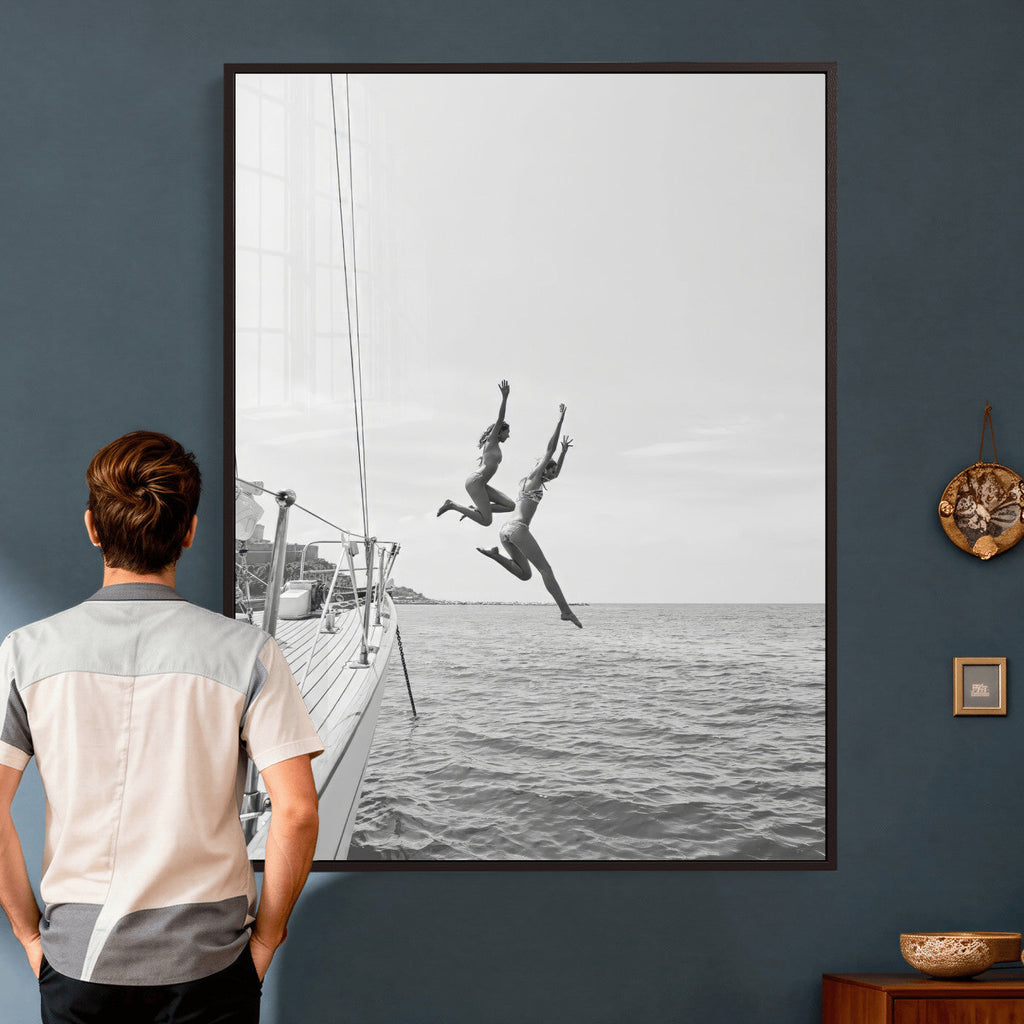 Ocean Dive Wall Art | Summer Splash Canvas Print, Waves and Sea