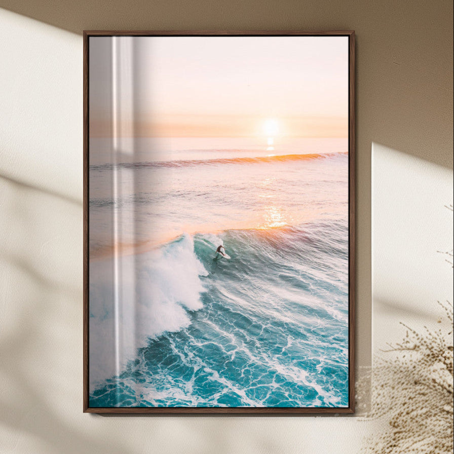 Pastel Ocean Wall Art, Serene Sea Waves, Tranquil Coastal Landscape Canvas Print