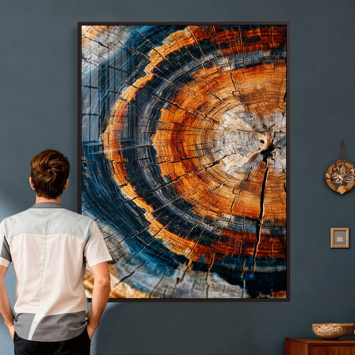 Abstract Wood Grain Canvas Print, Tree Ring Pattern Wall Art